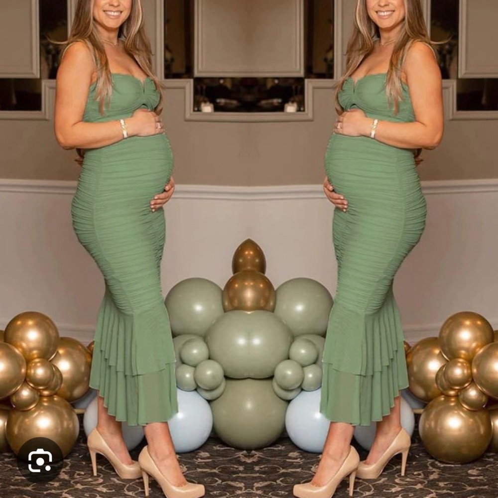 Ruched Mermaid Maternity Maxi Dress
